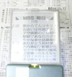 携帯型ルーペで3.5倍に拡大した画像